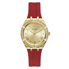 Guess Cosmo GW0034L6 Gold Case Gold Dial Red Rubber Women's Watch
