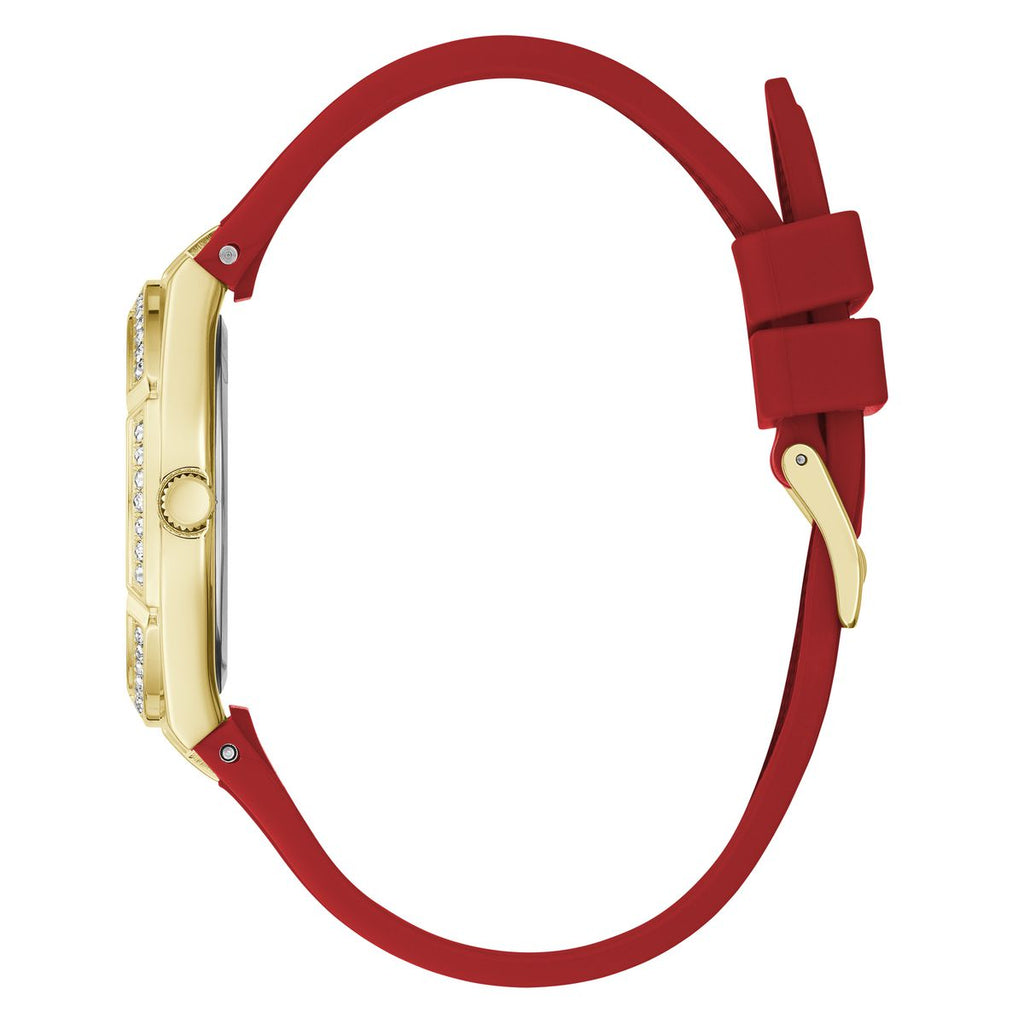 Guess Cosmo GW0034L6 Gold Case Gold Dial Red Rubber Women's Watch