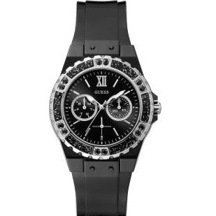 Guess Limelight GW0041L5 Multi-Function Black Crystal Men's Black Rubber Watch