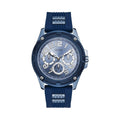 Guess Rig GW0051G4 Silver Tone Case Blue Rubber Strap Watch