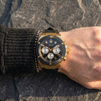 Guess Poseidon Multi-Function GW0057G1 Gold Case Black Dial Black Rubber Men's Watch