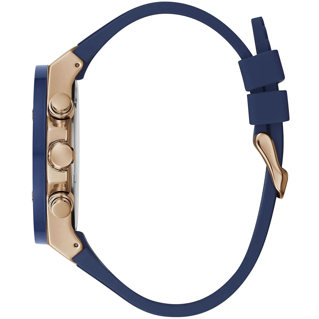 Guess Poseidon Multi-Function GW0057G2 Rose Gold Case Blue Dial Blue Rubber Men's Watch