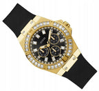 Guess Venus GW0118L1 Gold Case Black Dial Black Rubber Women's Watch