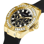 Guess Venus GW0118L1 Gold Case Black Dial Black Rubber Women's Watch