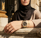 Guess Venus GW0118L1 Gold Case Black Dial Black Rubber Women's Watch