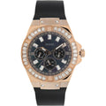 Guess Venus GW0118L2 Rose Gold Case Black Dial Black Rubber Women's Watch