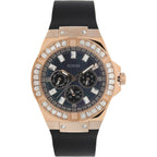 Guess Venus GW0118L2 Rose Gold Case Black Dial Black Rubber Women's Watch
