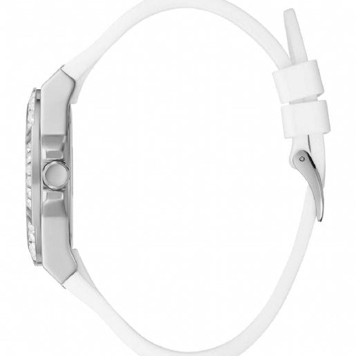 Guess Venus GW0118L3 Silver Case White Dial White Rubber Women's Watch