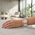 Guess Venus GW0118L4 Rose Gold Case White Dial White Rubber Women's Watch