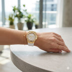 Guess Venus GW0118L5 Gold Case White Dial White Rubber Women's Watch