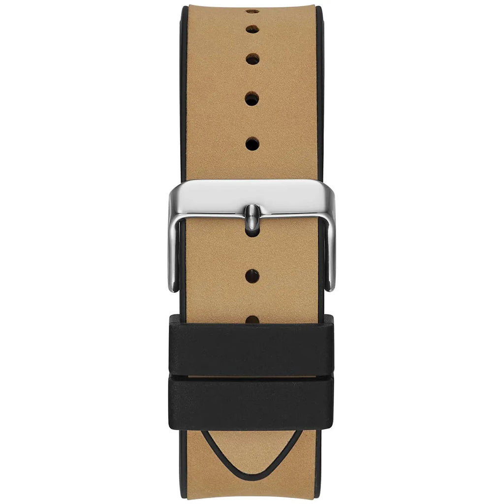 Guess Phoenix GW0202G3 Silver Tone Case Black Dial Brown Rubber Watch