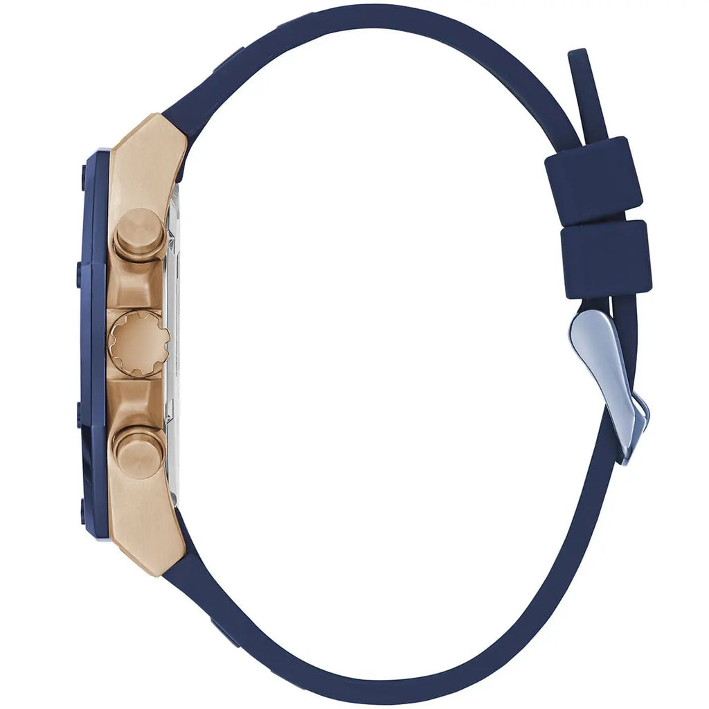 Guess Momentum Multi-Function GW0263G2 Rose Gold Blue Case Blue Dial Blue Rubber Men's Watch