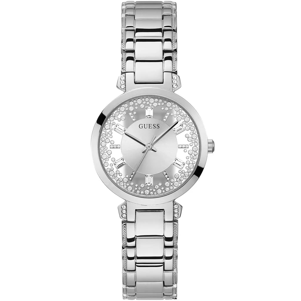 Guess Crystal Clear GW0470L1 Silver Case Transparent Crystal Dial Silver Metal Women's Watch