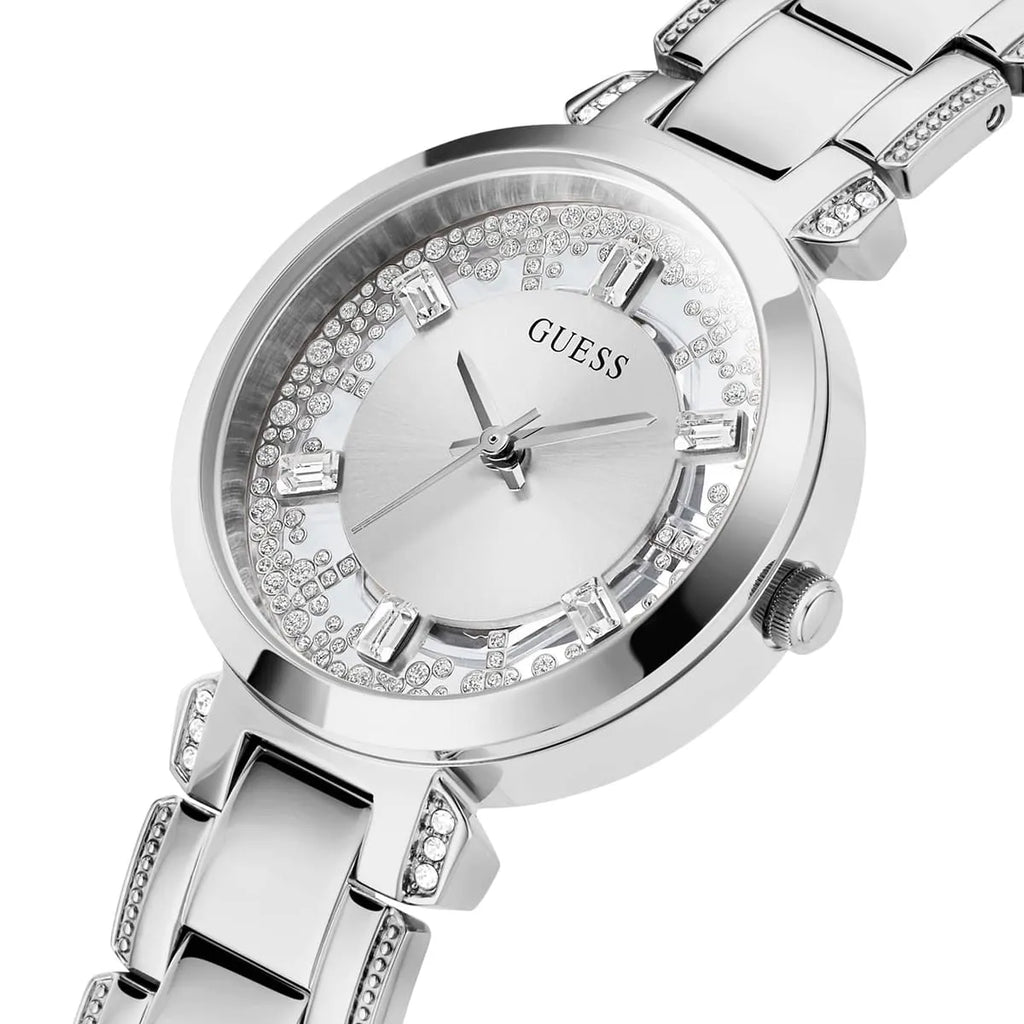 Guess Crystal Clear GW0470L1 Silver Case Transparent Crystal Dial Silver Metal Women's Watch