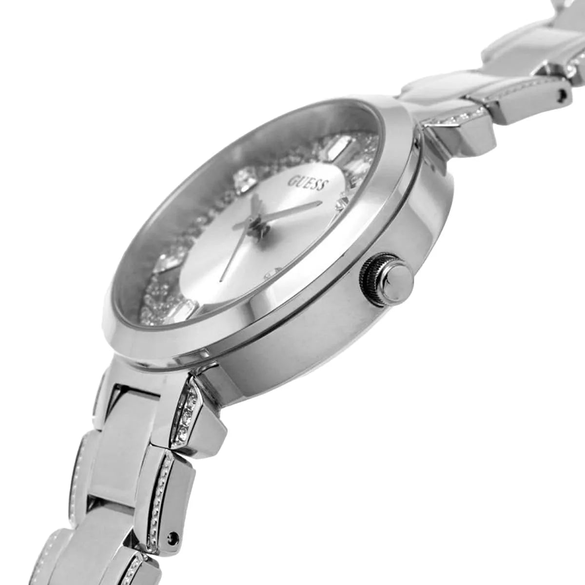 Guess Crystal Clear GW0470L1 Silver Case Transparent Crystal Dial Silver Metal Women's Watch