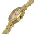 ساعة يد نسائية شفافة من مادة الكريستال الذهبي طراز GW0470L2 من Guess Crystal Clear