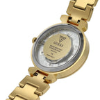 ساعة يد نسائية شفافة من مادة الكريستال الذهبي طراز GW0470L2 من Guess Crystal Clear
