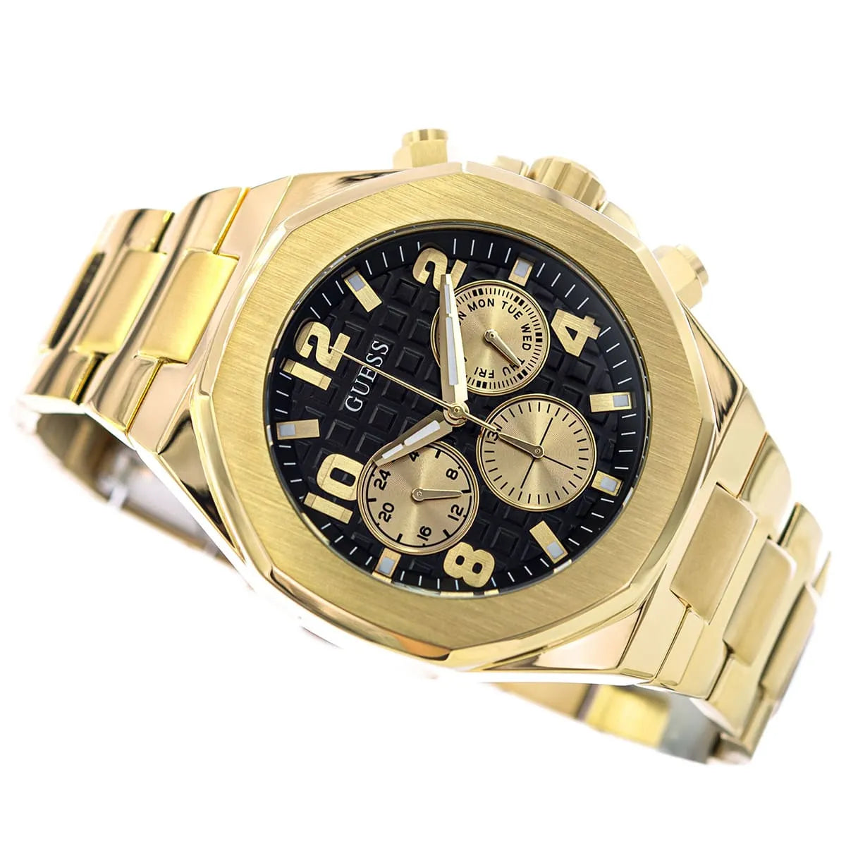 Guess Momentum GW0489G2 Gold Tone Black Dial Stainless Steel Watch