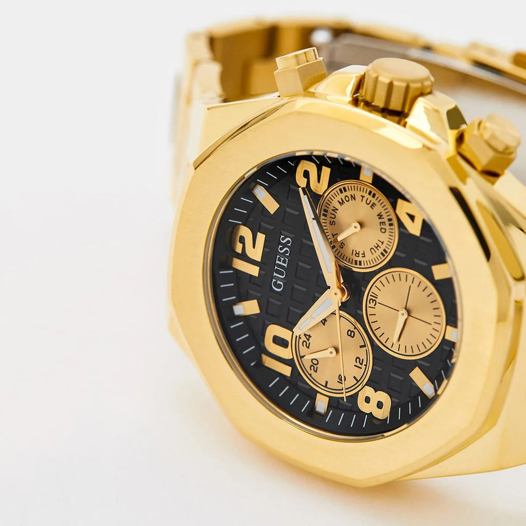 Guess Momentum GW0489G2 Gold Tone Black Dial Stainless Steel Watch