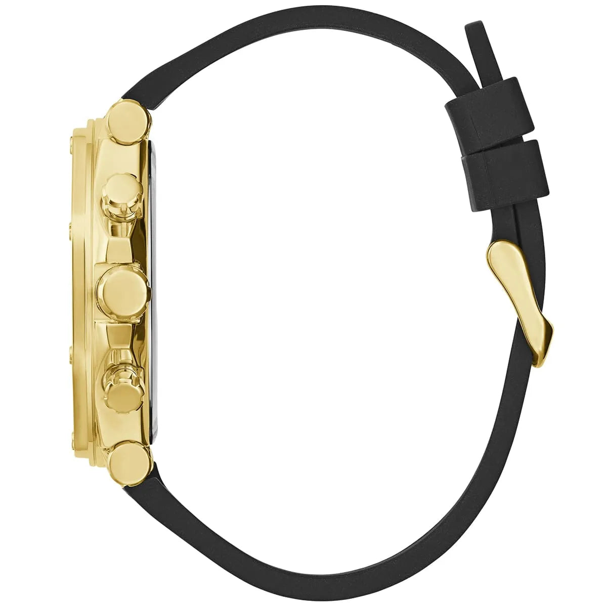 Guess Momentum GW0492G3 Gold Tone Green Dial Black Leather Strap Watch