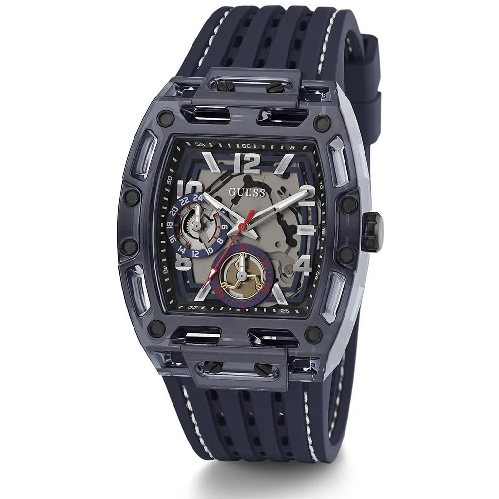 Guess Phoenix GW0499G1 Blue Polycarbonate Transparent Multifunction Watch