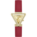 Guess Fame GW0504L2 Gold Triangle Case Crystal Bezel Red Leather Women's Watch