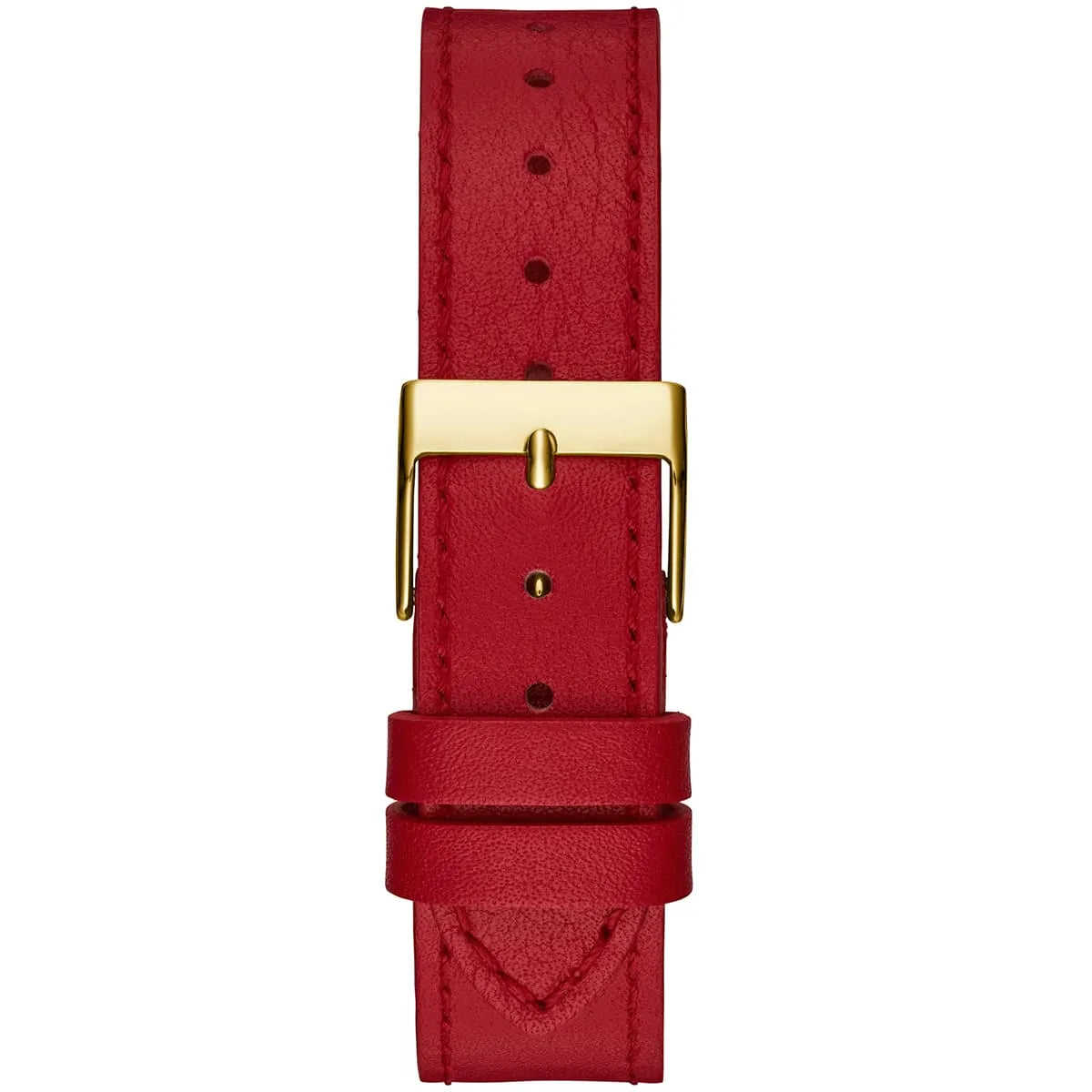 Guess Fame GW0504L2 Gold Triangle Case Crystal Bezel Red Leather Women's Watch