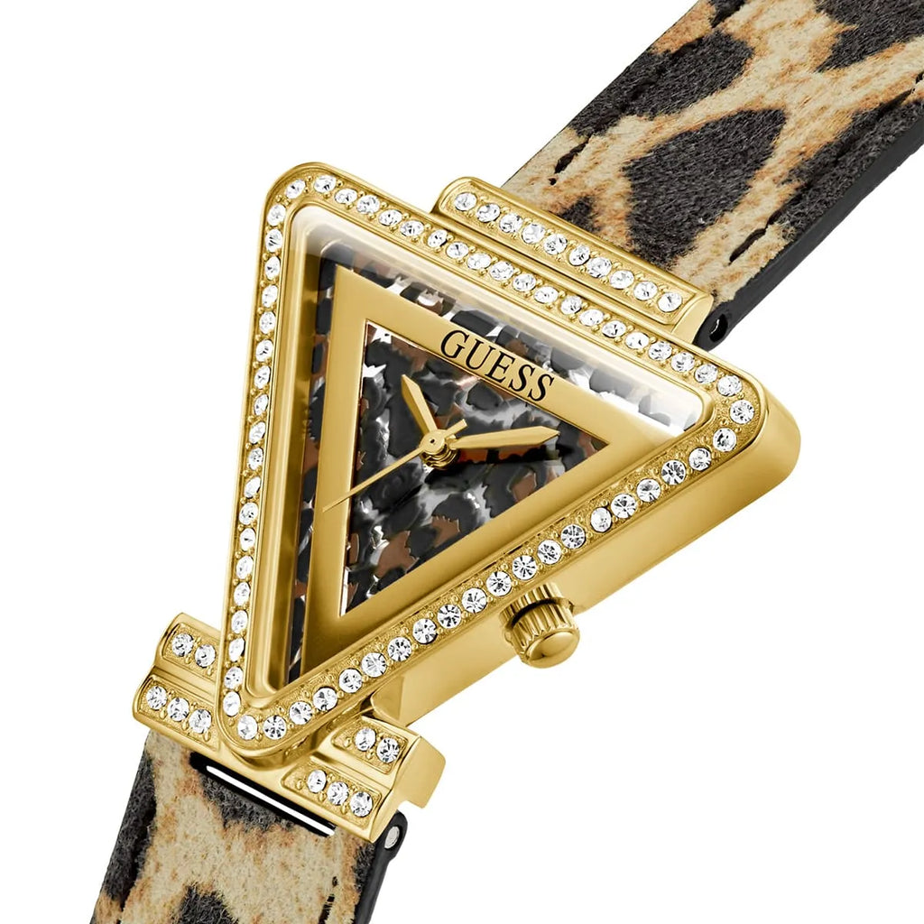 Guess Fame GW0504L3 Triangle Gold & Leopard Print Watch