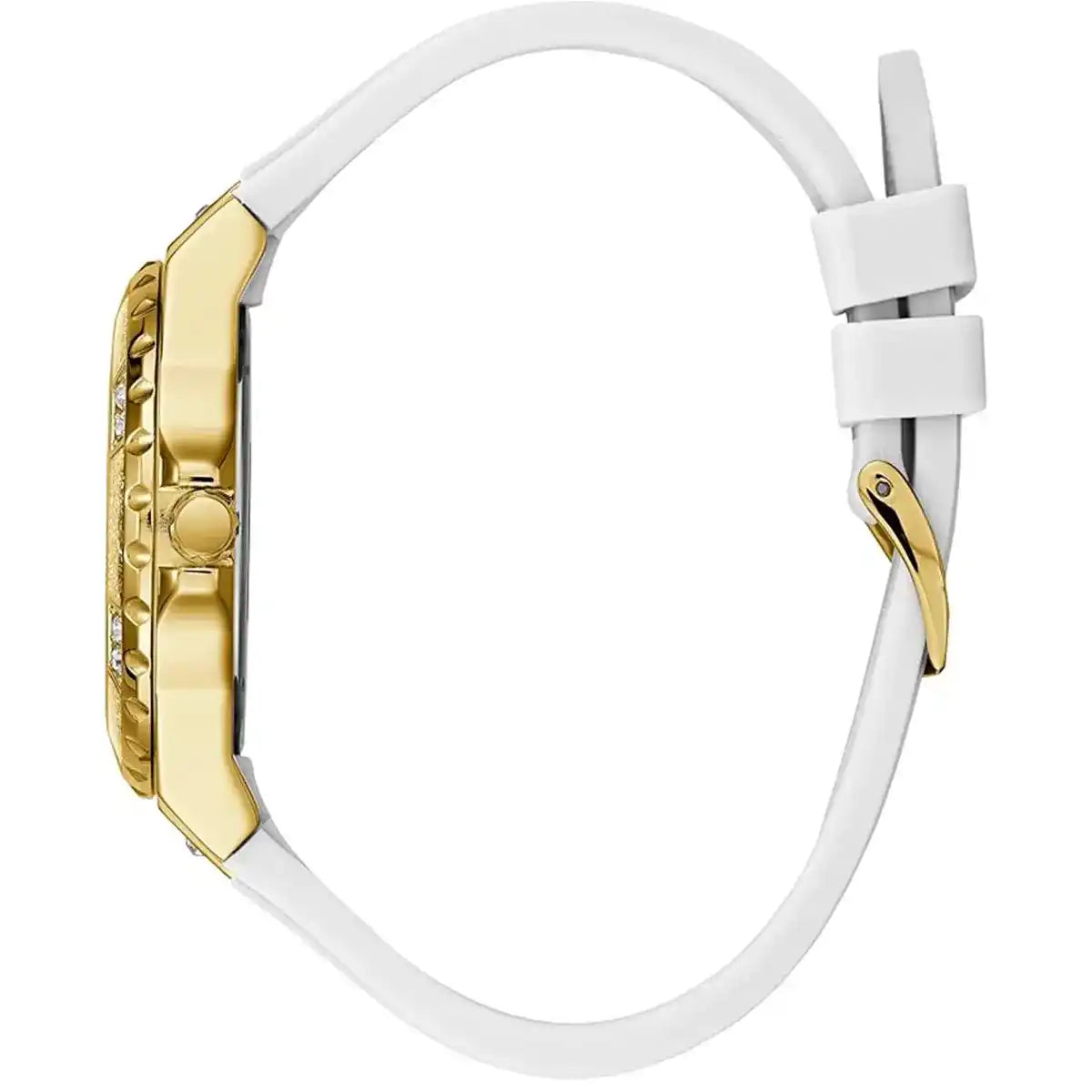 Guess Limelight GW0519L2 Multi-Function Gold Dial Women's White Rubber Watch