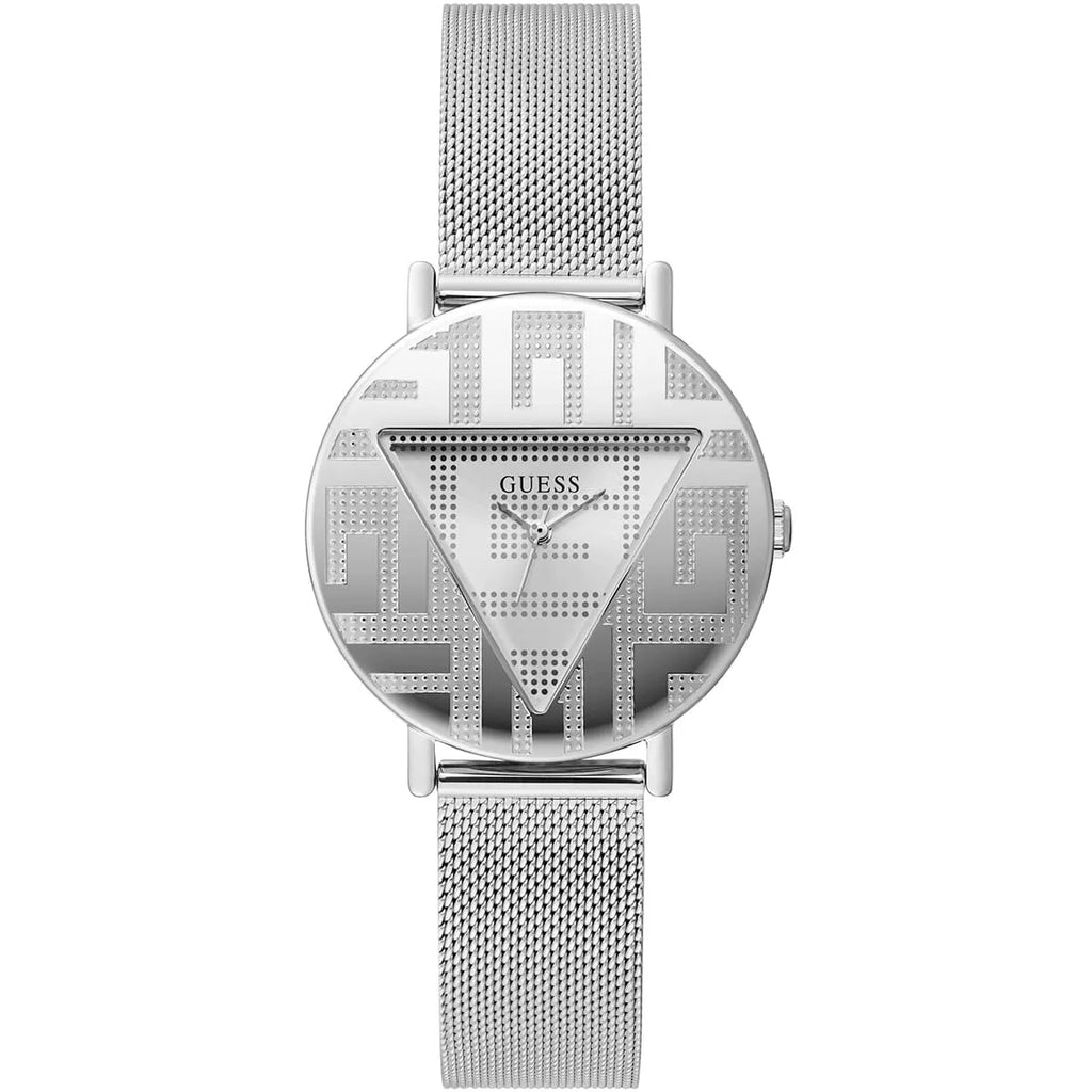 Guess Iconic GW0527L1 Silver Case Silver Triangle Dial Silver Mesh Women's Watch