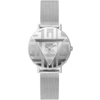 Guess Iconic GW0527L1 Silver Case Silver Triangle Dial Silver Mesh Women's Watch