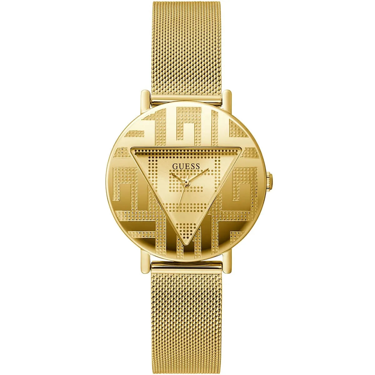 Guess Iconic GW0527L2 Gold Case Gold Triangle Dial Gold Mesh Women's Watch