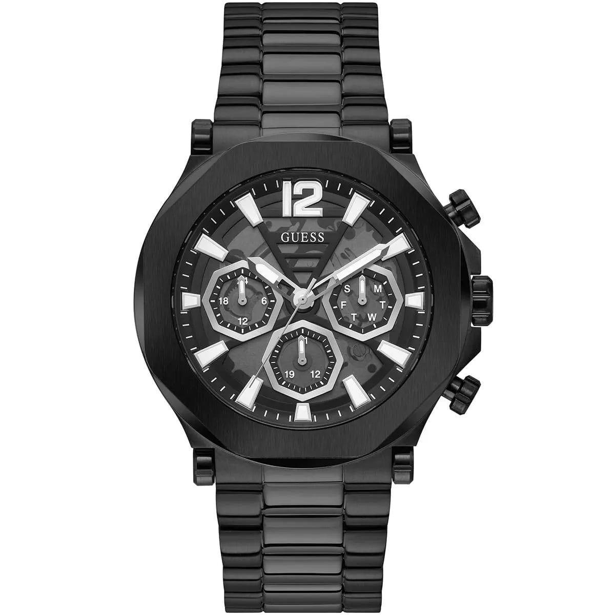 Guess Edge GW0539G3 Full Black Stainless Steel Geometric Case Watch