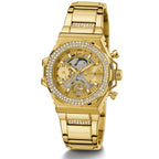 Guess Fusion Multi-Function GW0552L2 Gold Case Crystal Bezel Gold Metal Women's Watch