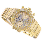 Guess Fusion Multi-Function GW0552L2 Gold Case Crystal Bezel Gold Metal Women's Watch