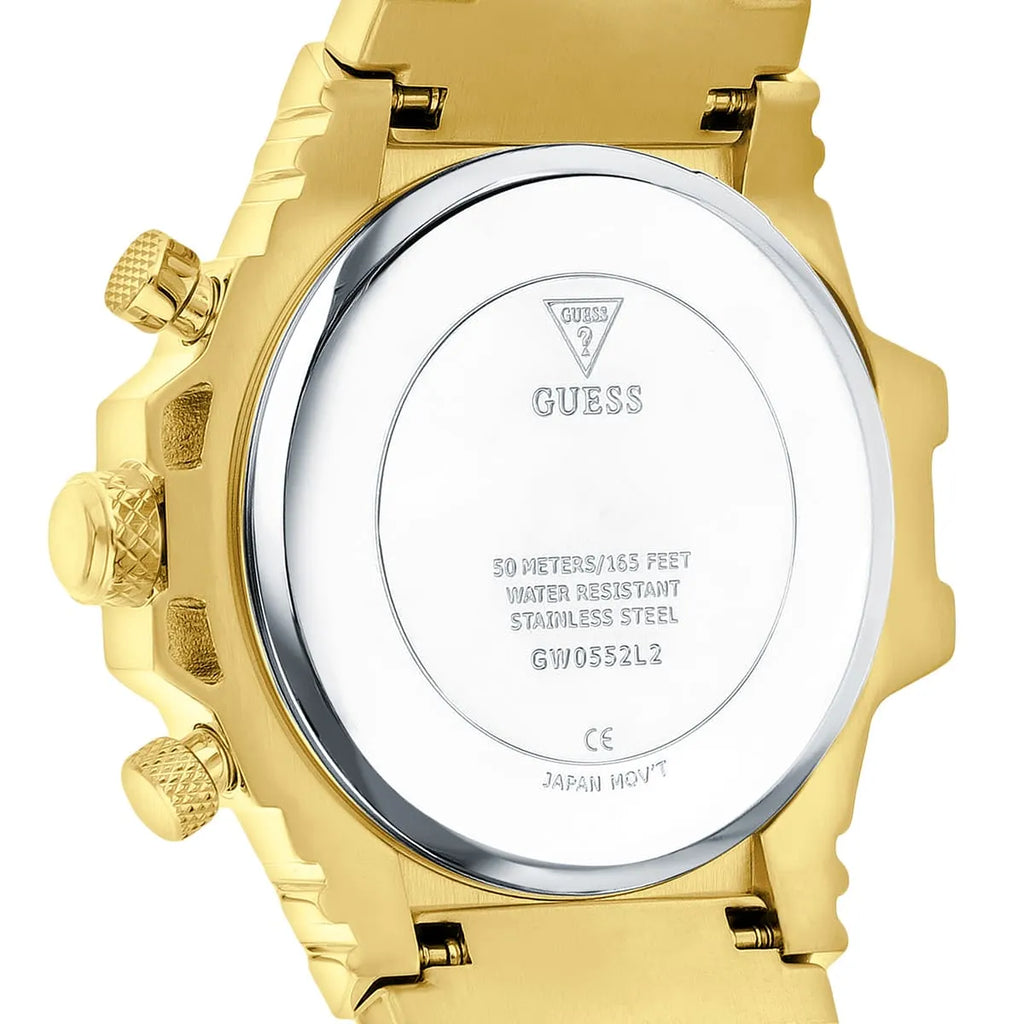 Guess Fusion Multi-Function GW0552L2 Gold Case Crystal Bezel Gold Metal Women's Watch
