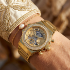 Guess Fusion Multi-Function GW0552L2 Gold Case Crystal Bezel Gold Metal Women's Watch