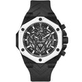 ساعة Guess Formula GW0579G1 بهيكل أسود وقرص مفتوح وإطار أبيض وحزام مطاطي