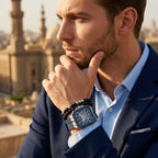 Guess LEO Multi-Function GW0637G1 Silver Case Crystal Bezel Navy Blue Rubber Men's Watch