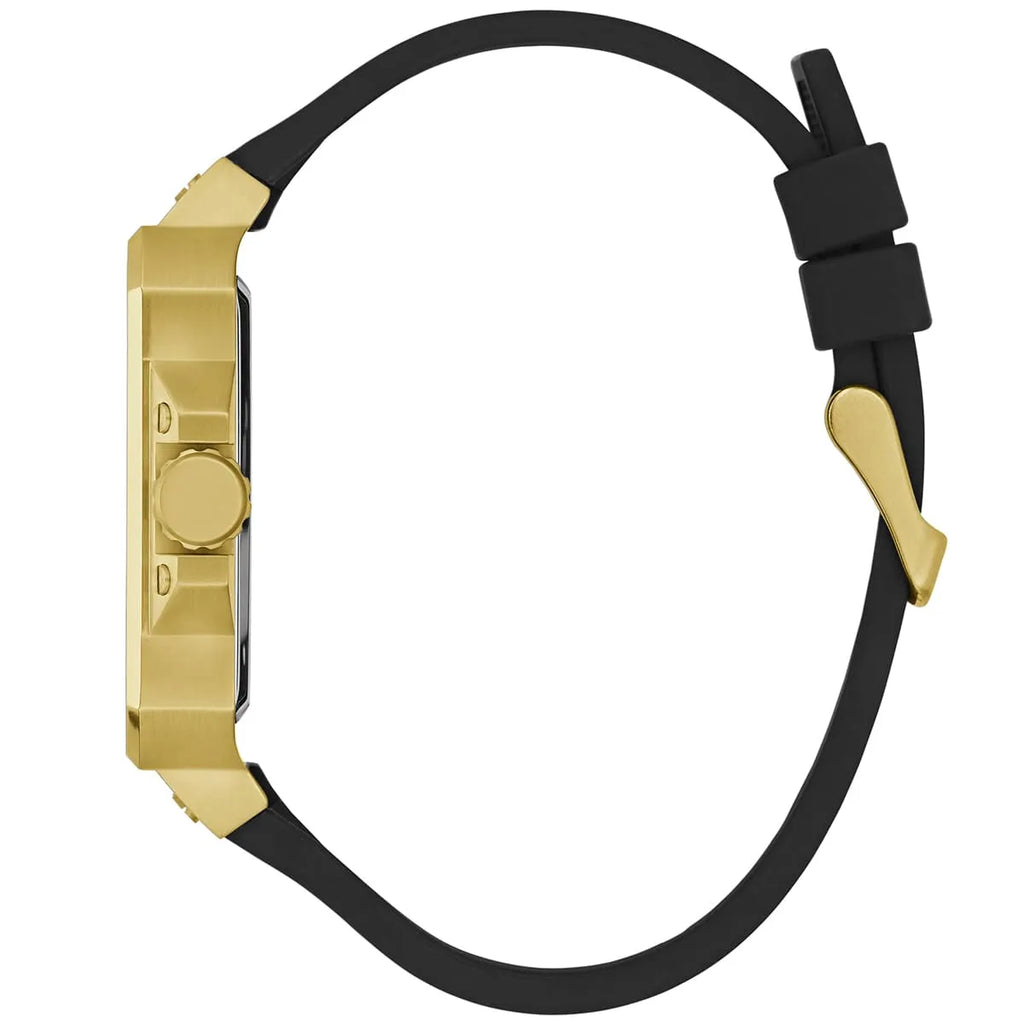 Guess LEO Multi-Function GW0637G2 Gold Case Crystal Bezel Animal Print Rubber Men's Watch