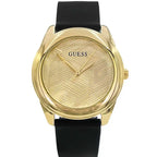 Guess Cubed GW0665L1 Gold Tone Case Black Rubber Watch