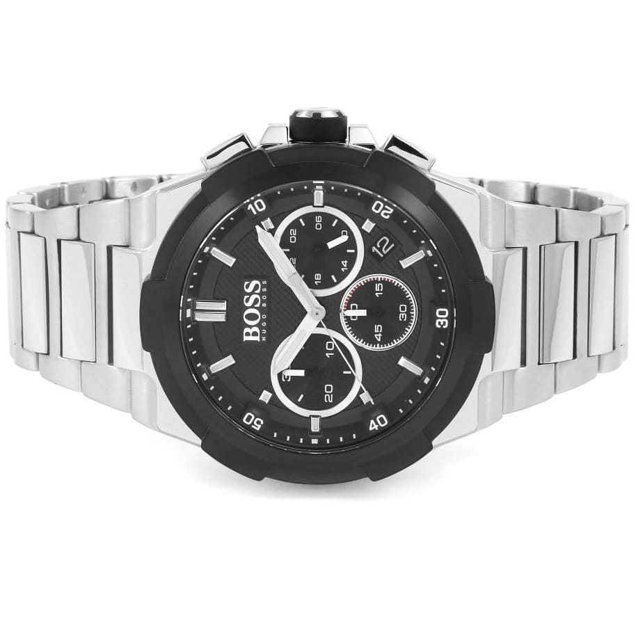 Hugo Boss Supernova 1513359 Men's Silver Steel Watch with Textured Black Dial