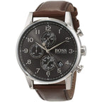 Hugo Boss Navigator 1513494 Men's Grey Dial Watch Brown Leather