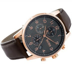 Hugo Boss Navigator 1513496 Men's Rose Gold Watch with Grey Dial & Brown Leather Strap