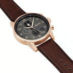 Hugo Boss Navigator 1513496 Men's Rose Gold Watch with Grey Dial & Brown Leather Strap