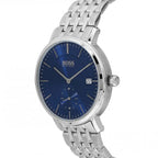 Hugo Boss Corporal 1513642 Small Seconds Blue Dial Men's Silver Watch