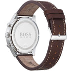 Hugo Boss Pioneer 1513709 Silver Case Blue Dial Brown Leather Men's Watch