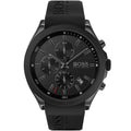 Hugo Boss Velocity 1513720 Men's All-Black Watch with Logo Rubber Strap