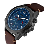 Hugo Boss Nomad 1513773 Gray Stainless Steel Blue Dial Brown Leather Men's Watch