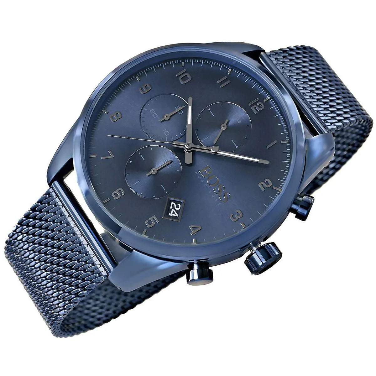 Hugo Boss Skymaster 1513836 Chronograph Blue Dial Men's Mesh Watch